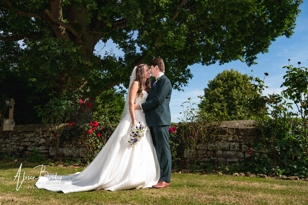 Bride and groom at Oxford tipi wedding