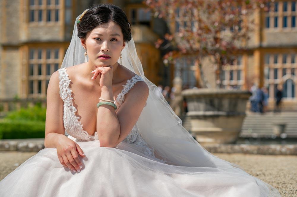 Bride at Oxfordshire wedding.