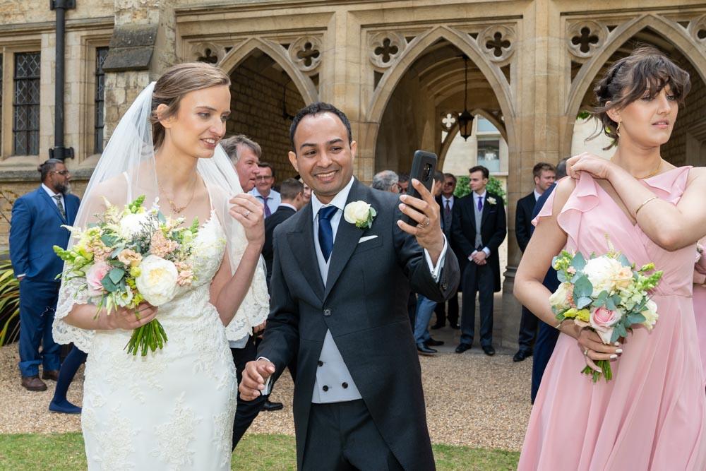 Bride and groom at Oxfordshire wedding