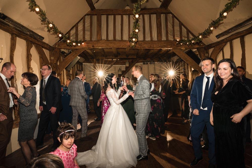 Bride and groom at Oxfordshire wedding. first dance