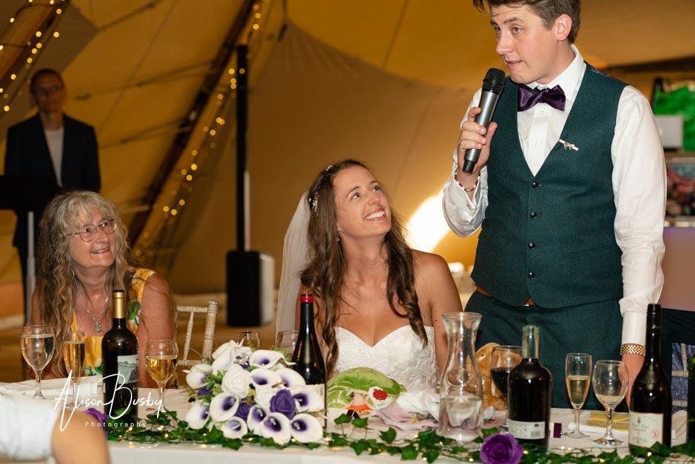 Wedding breakfast by Dovecote Events Wedding Photographer