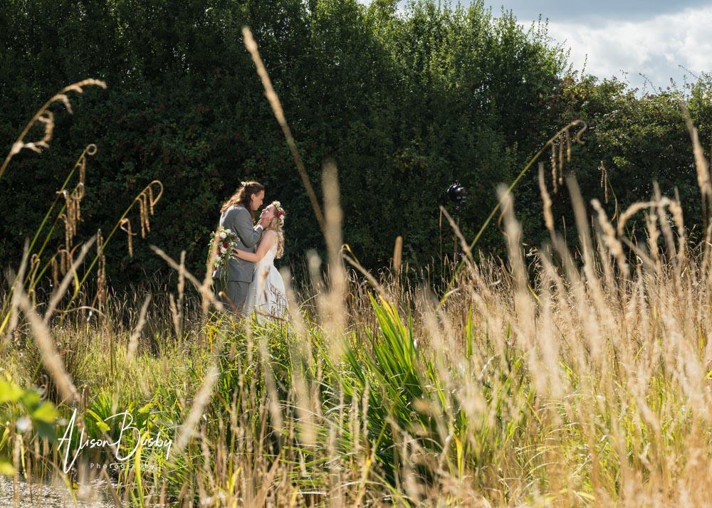 Bride and groom by Endeavour Woodland Weddings photographer