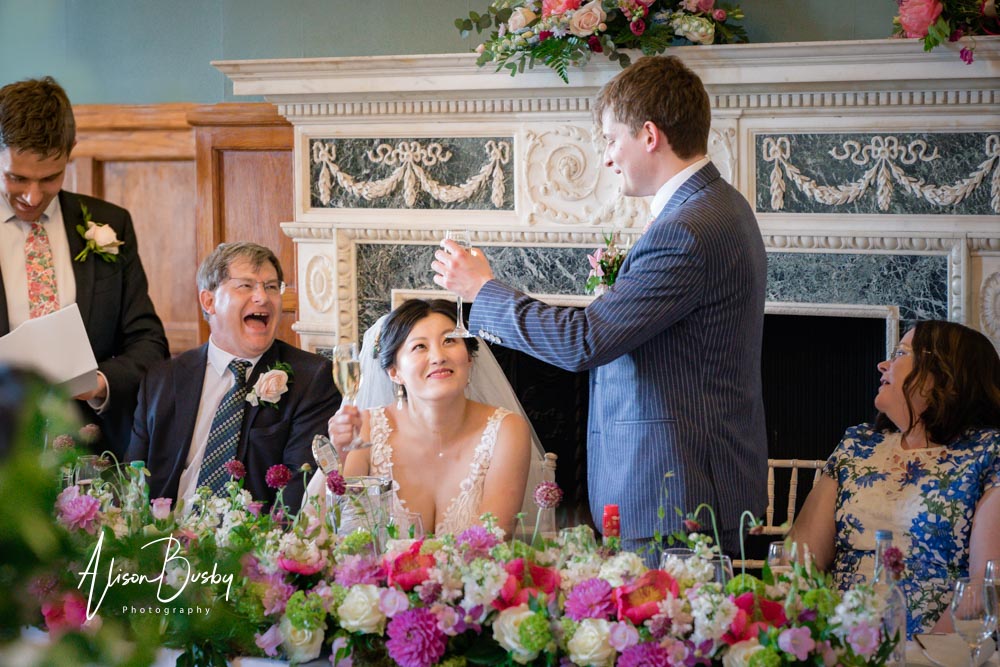 Wedding breakfast at Eynsham Hall wedding