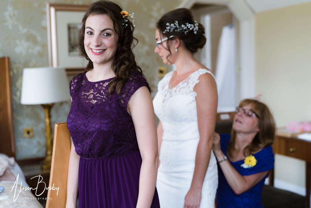 Bridal prep at Grovefield House wedding