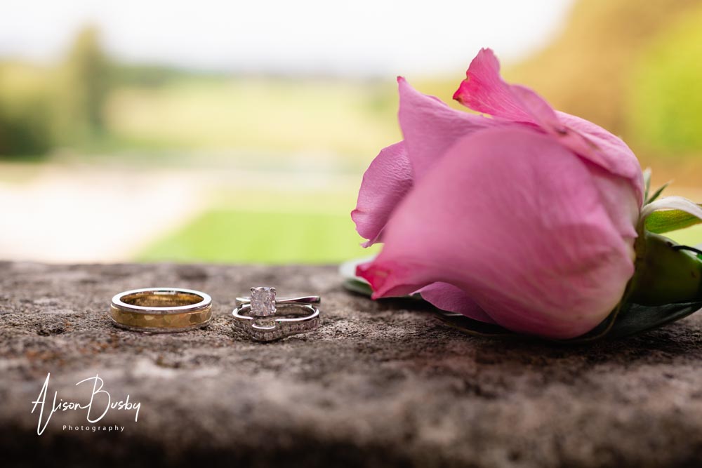 Wedding rings at Kelmarsh Hall wedding