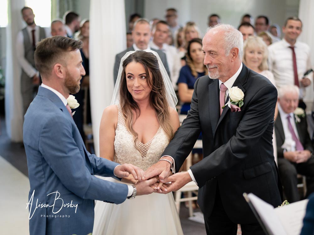 wedding ceremony at Kings Chapel in Amersham