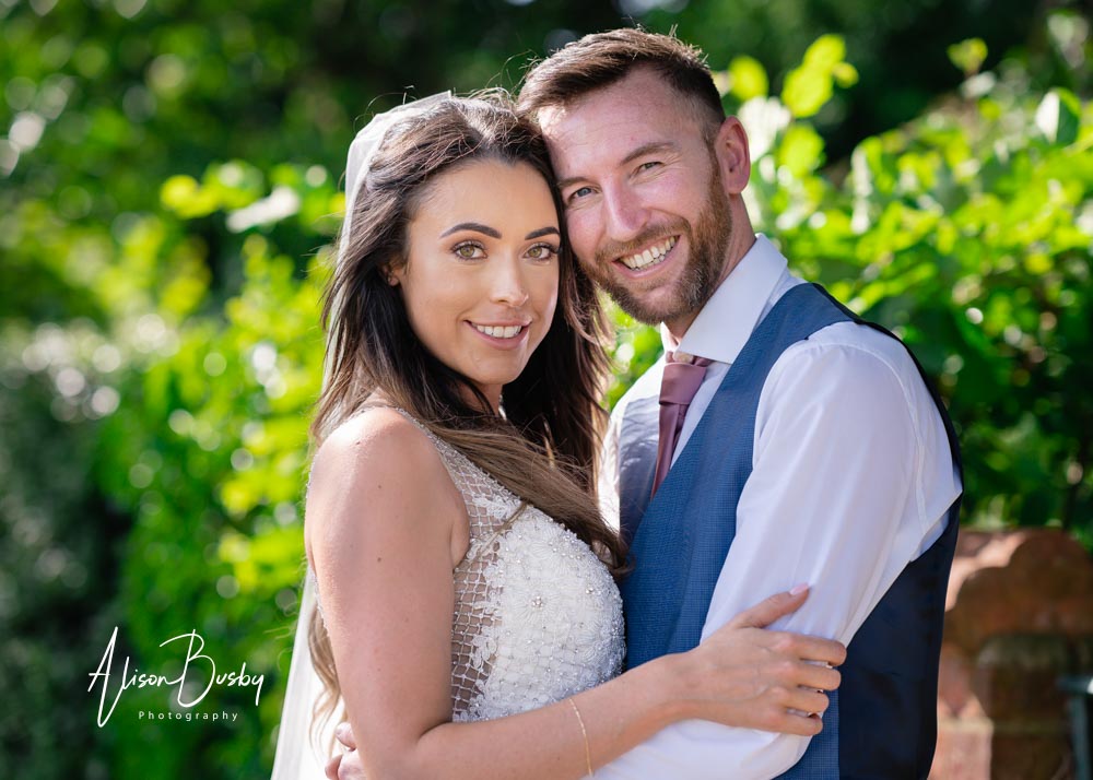 Bride and groom portrait at Kings Chapel in Amersham