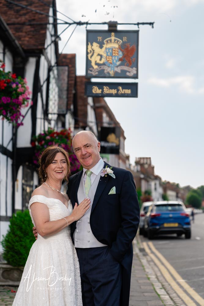 Bride and groom photo at Kings Chapel wedding in Amersham