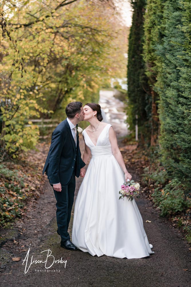Bride and groom portrait by Kings Chapel wedding photographer