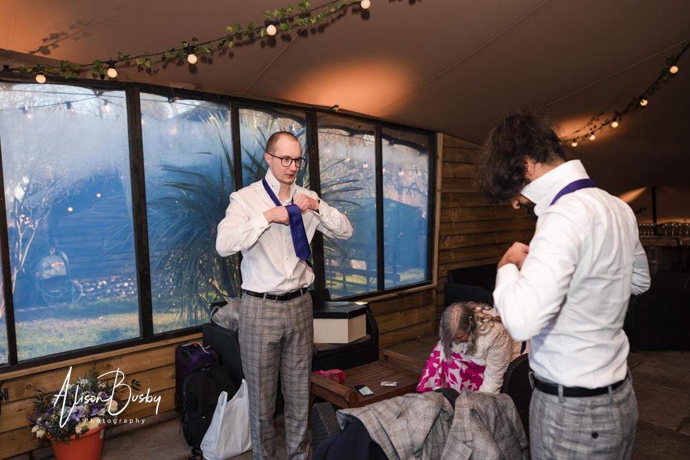 Groomsmen at Old Luxters Barn wedding in Oxfordshire