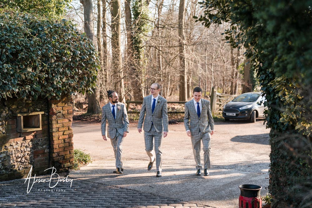 Groomsmen at Old Luxters Barn wedding in Oxfordshire