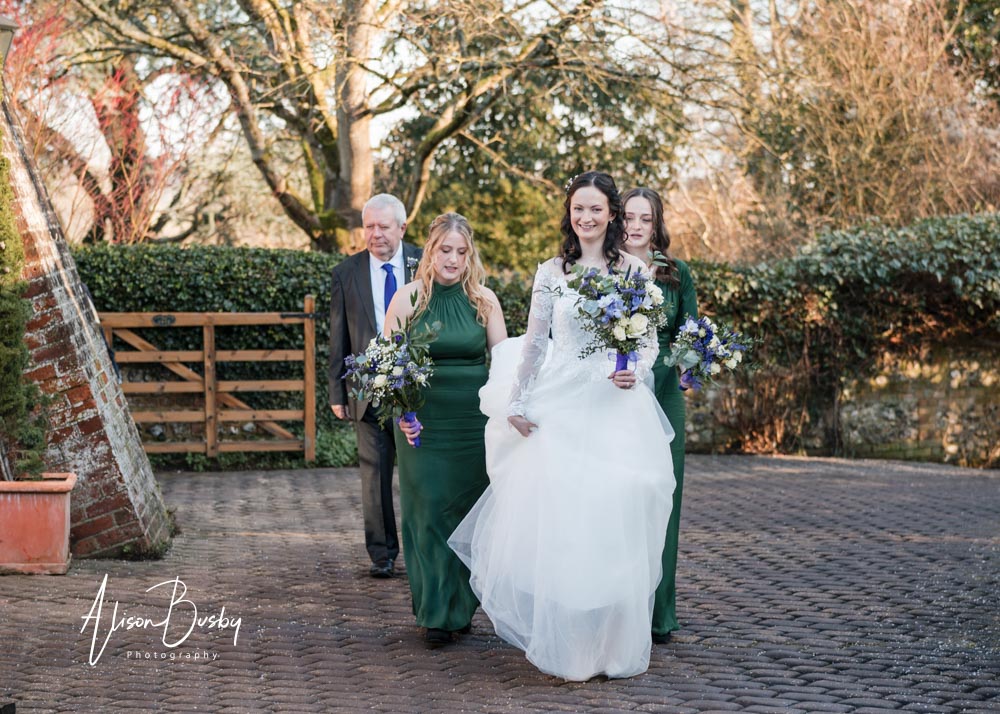 Bridal party at old luxters barn wedding