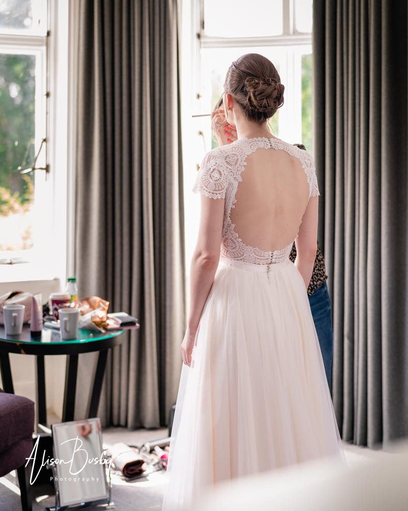 Bridal prep at Milton Hill House wedding