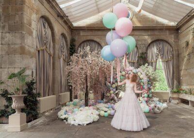Wedding awards. Bride in orangerie at Weston park