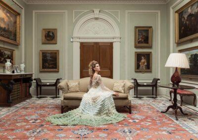 Wedding awards. Bride seated at Weston park