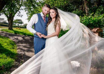 Wedding awards. Bride and groom at Kings Chapel in Amersham