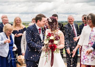 Eco friendly confetti at a wedding