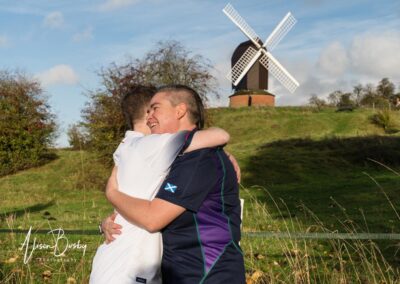 Buckinghamshire engagement shoot at Brill Windmill. LGBT engagement photos.