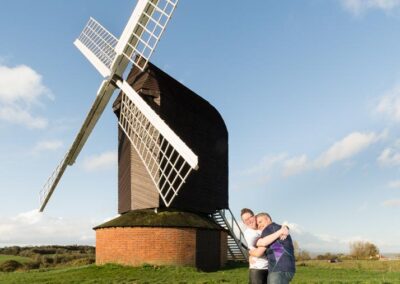 Buckinghamshire engagement shoot at Brill Windmill. LGBT engagement photos.