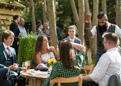 Buckinghamshire woodland wedding. candid photos at Endeavour woodland weddings.