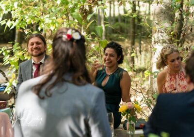 Buckinghamshire woodland wedding. candid photos at Endeavour woodland weddings.