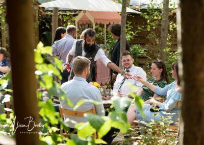 Buckinghamshire woodland wedding. candid photos at Endeavour woodland weddings.