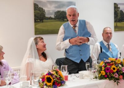 Older Couple wedding photographs. Groom's speech.