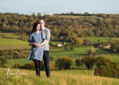 Oxford engagement shoot. couple in Hambleden Valley near Old Luxters Barn in Oxfordshire.