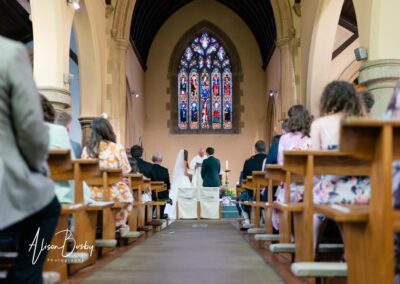 Wedding ceremony at Our Lady and St Edmunds Church in Abingdon, Oxfordshire.