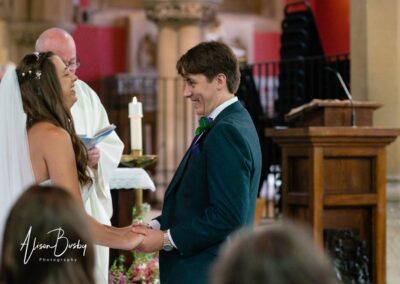 Wedding ceremony at Our Lady and St Edmunds Church in Abingdon, Oxfordshire.