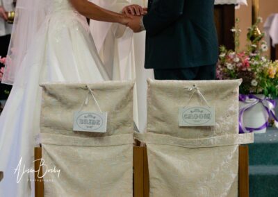 Wedding ceremony at Our Lady and St Edmunds Church in Abingdon, Oxfordshire.