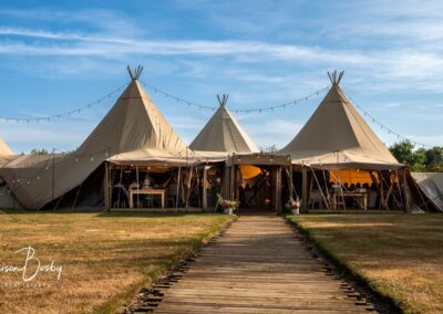 Oxfordshire tipi wedding at Dovecote Events. Giant tipi.