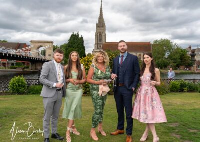 Wedding guest portraits. Family at Compleat Angler in Marlow, Buckinghamshire