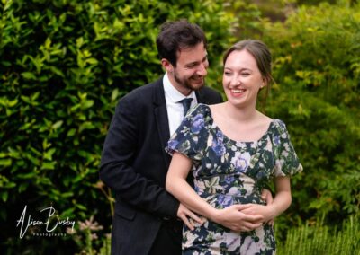 Wedding guest portraits. Couple at Sheepdrove Farm in Berkshire.