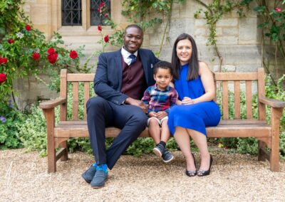 Wedding guest portraits. St Cross College Oxford. Family