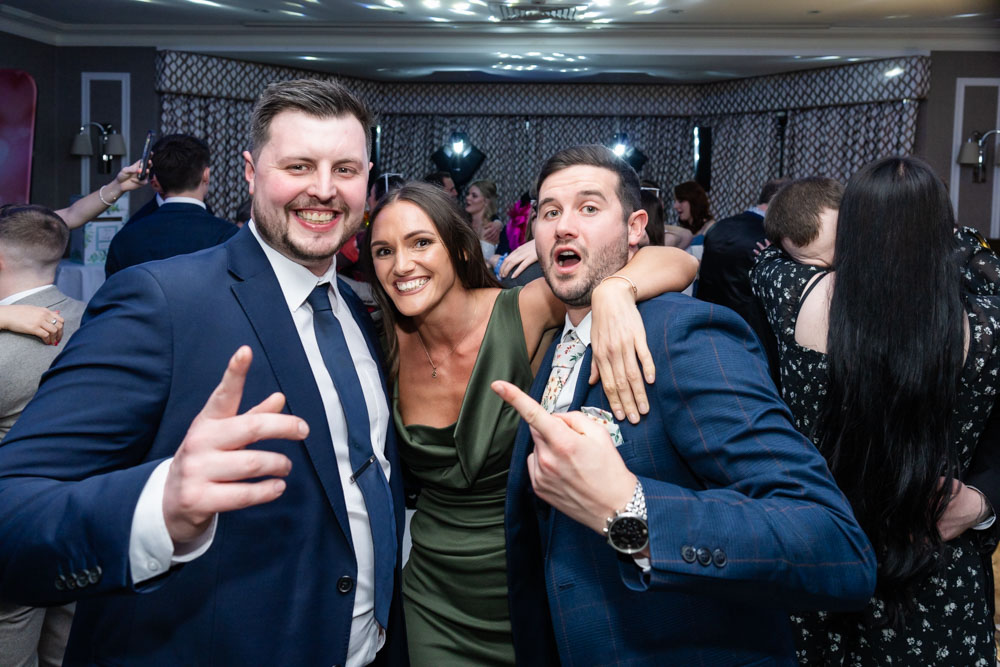 Wedding guests celebrating at the Bull Hotel in Gerrards Cross