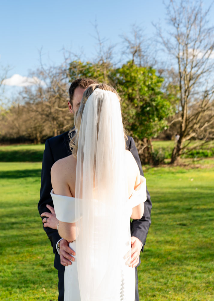 Bride and groom at the Bull Hotel in Gerrards Cross
