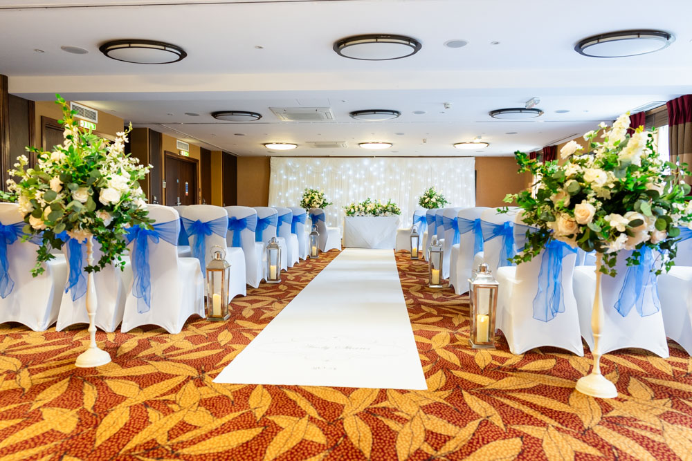 Chalfont suite set up for a wedding at Bull Hotel in Gerrards Cross