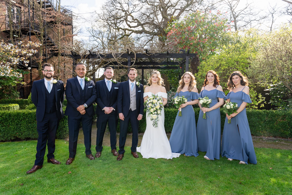 Bridal party at the Bull Hotel in Gerrards Cross