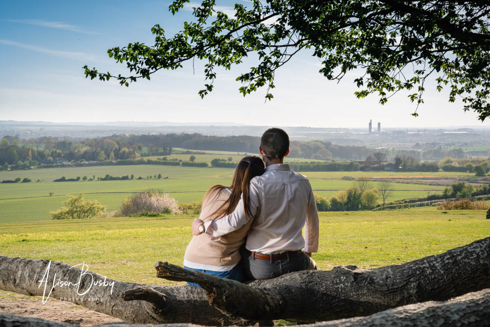 Whittenham Clumps engagement shoot in Oxfordshire. Camera shyness blog