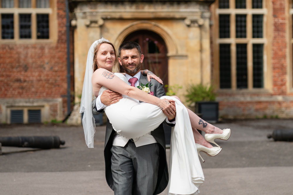 Shaw House weddings. Bride and groom portrait at Shaw House in Newbury Berkshire.
