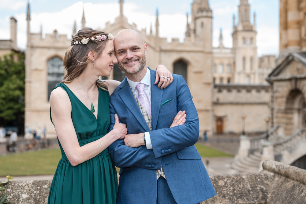 Bride and groom at Exeter College wedding