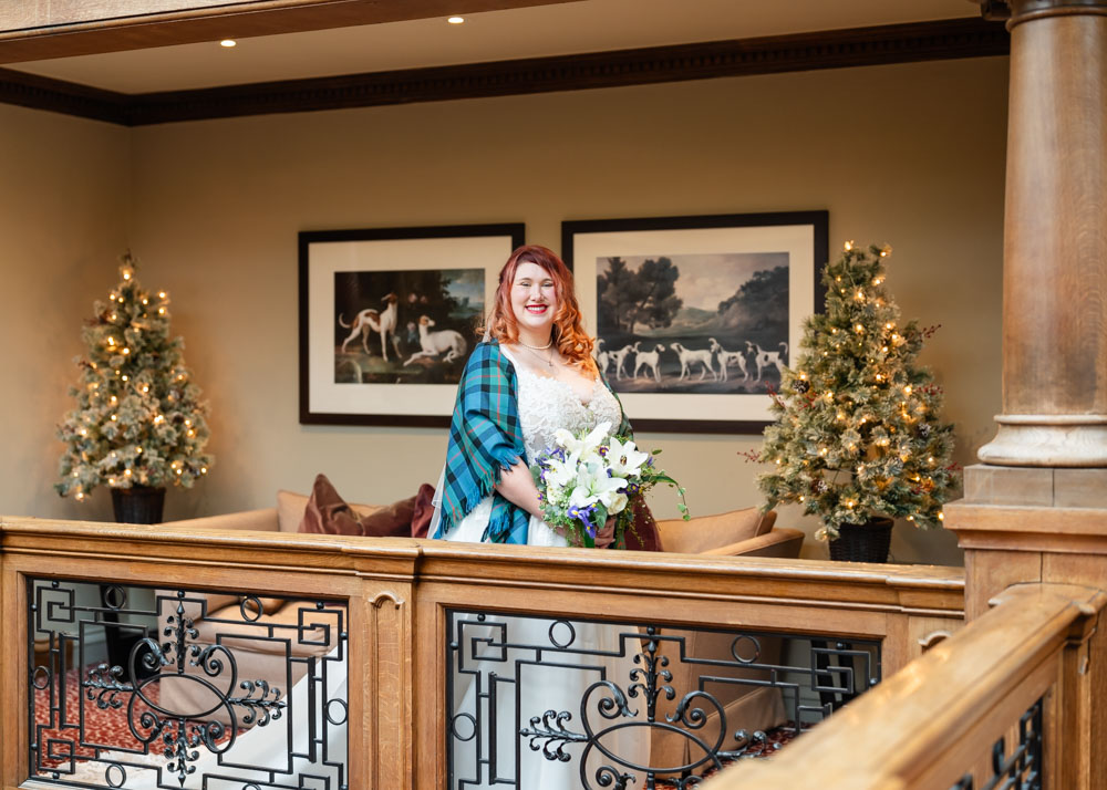 Bride about to leave for wedding ceremony at the Garden House Venue in Steventon, Oxfordshire