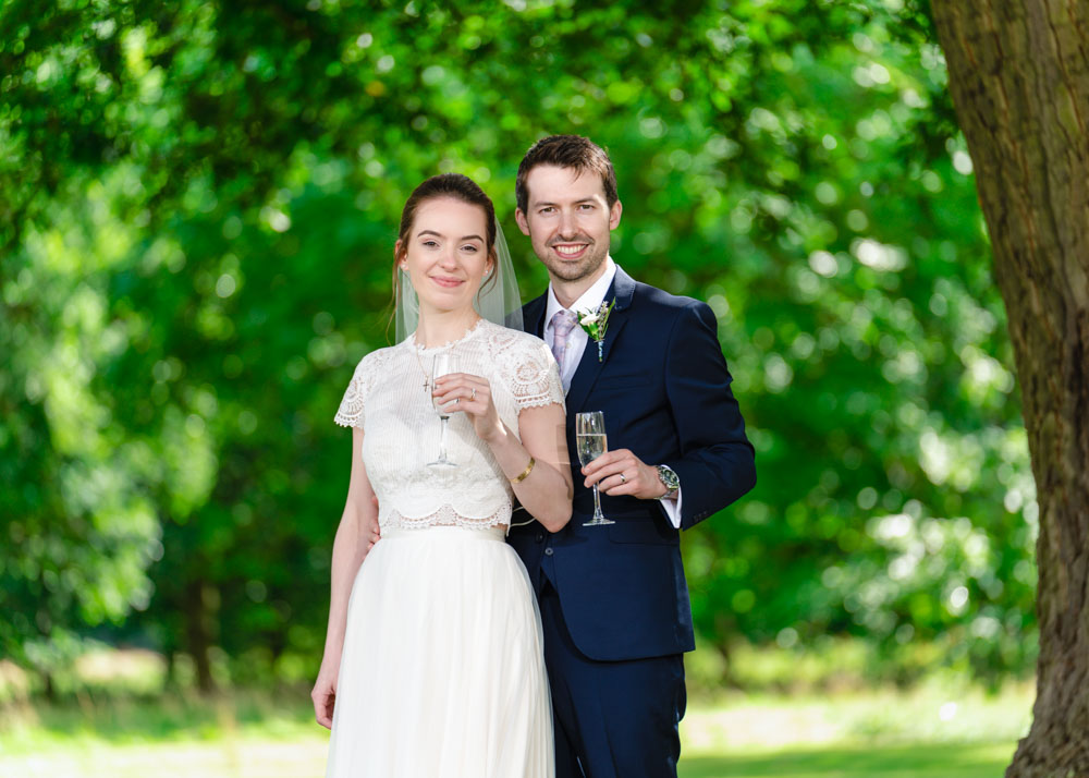 Wedding photography Oxfordshire. Bride and groom in gardens of Milton Hill House.