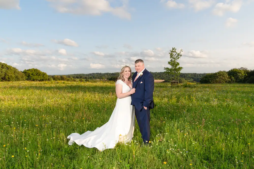 Buckinghamshire wedding photography of bride and groom at Rackleys Barn Marlow