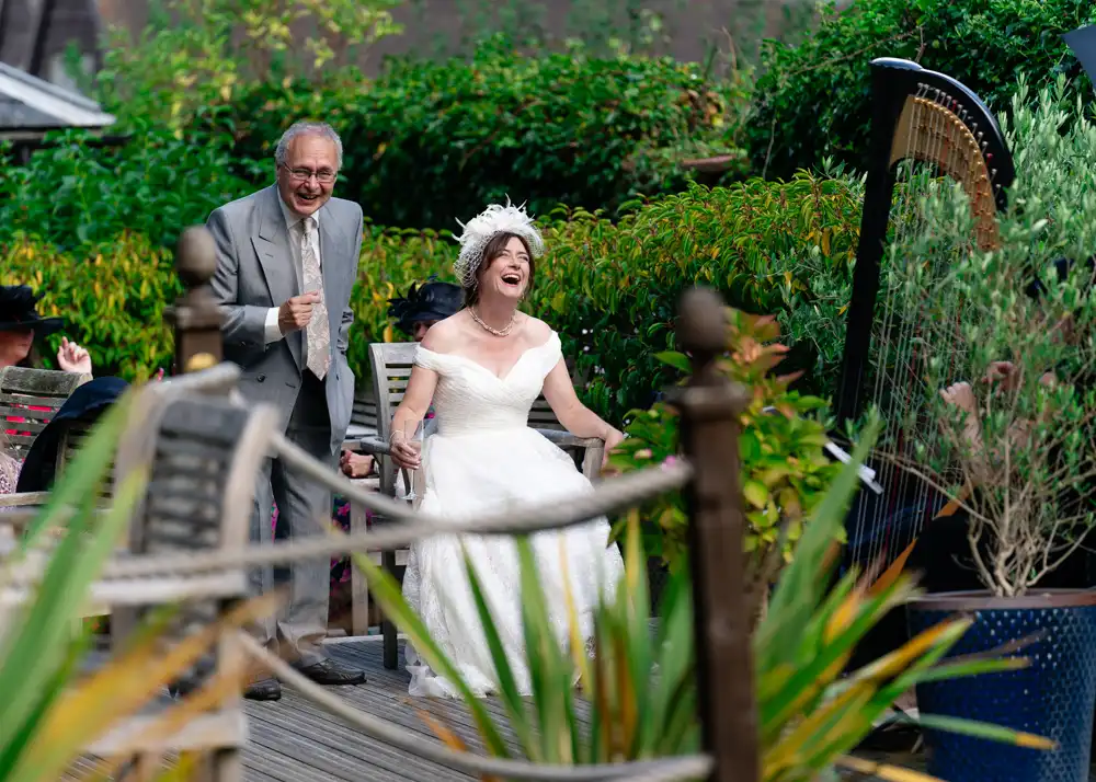 Buckinghamshire wedding photography of bride and groom at Kings Chapel Amersham
