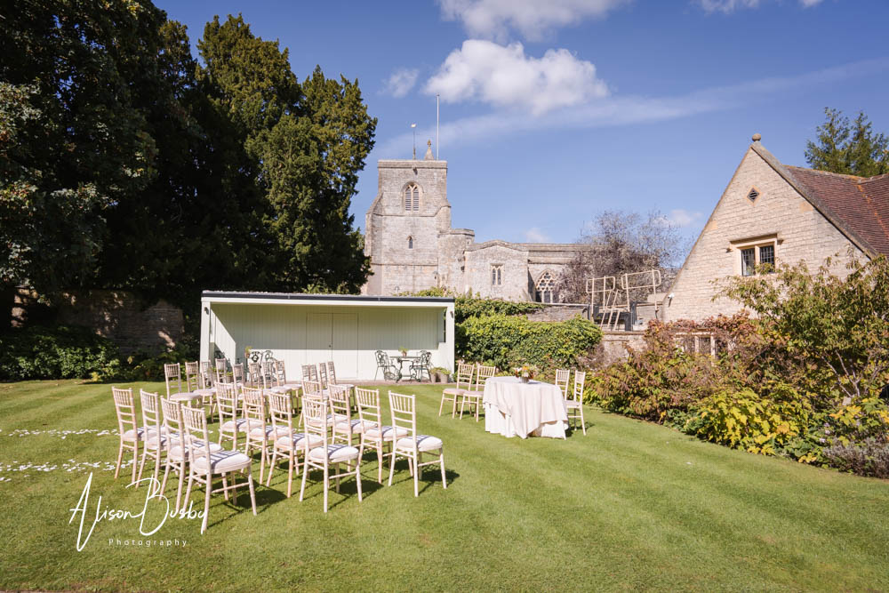Outdoor wedding ceremony are at Le Manoir aux Quat'Saisons
