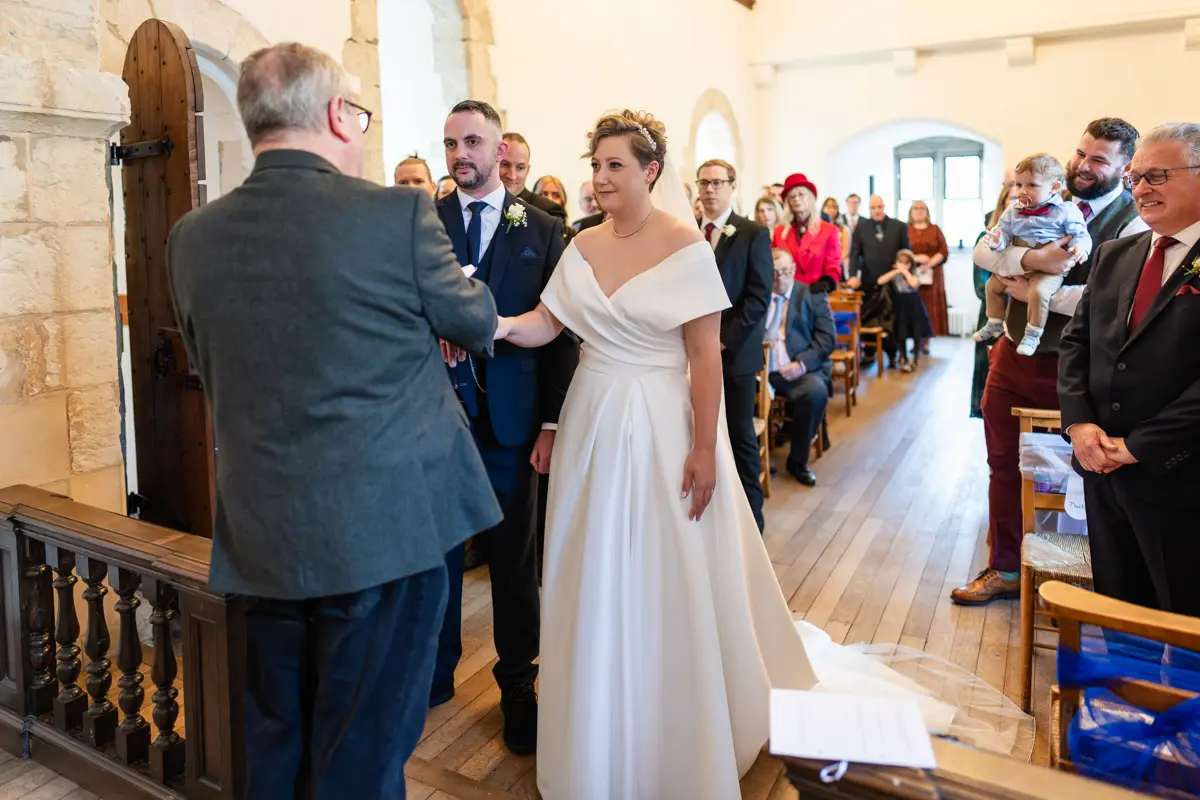 Ceremony at Farnham Castle wedding.