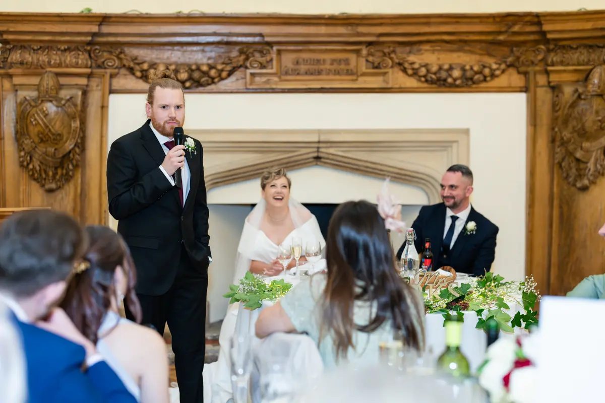 Best man speech at Farnham Castle wedding.