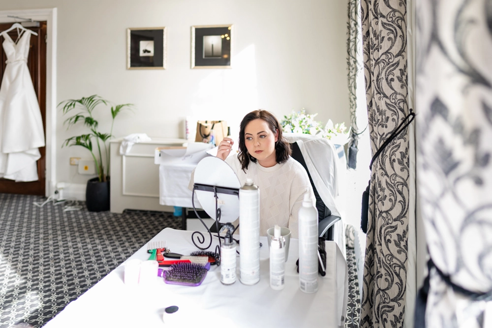 Bridal prep. Hunton Park wedding photographer.